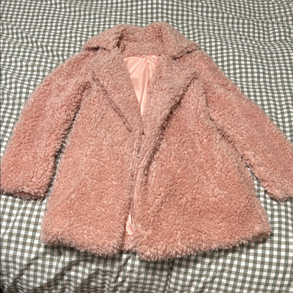 Women’s Pink Faux Fur Coat